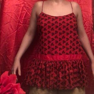Moda International Top Black/Red Size M —#080